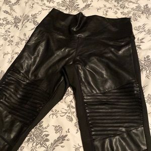 Faux leather moto leggings